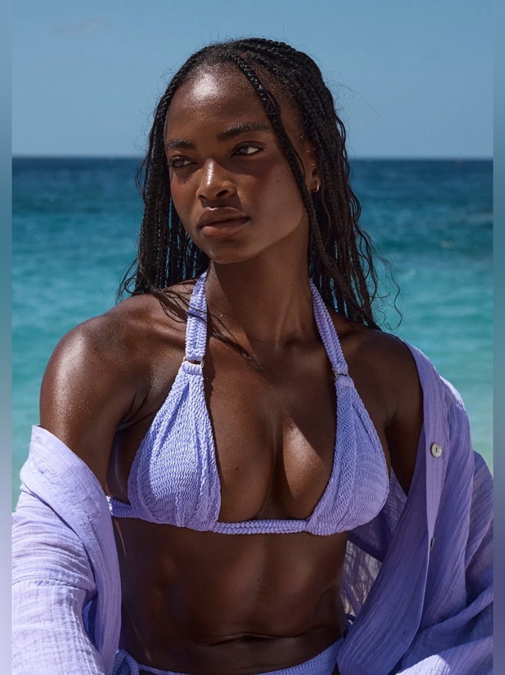 Monday Swimwear- Morrocco Top in Wisteria Crinkle